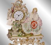 Часы фарфоровые "Дама на скамье", Porcellane Principe