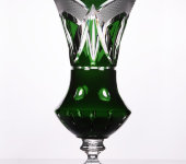 Ваза на ножке "Мон-Плезир", 2501/32, зеленый, хрусталь, Arnstadt Kristall
