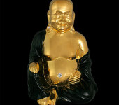 Статуэтка "Bellly Buddha", чёрный с золотым, Ahura