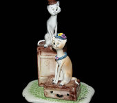 Скульптура "Кот и кошка - путешественники", Zampiva