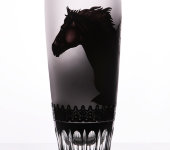 Ваза хрустальная "Аладдин - Лошадь", черный, 5040/32, Arnstadt Kristall