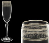 Бокал для шампанского "Люция - Орнамент серебряный", набор 6 шт, Rona