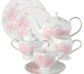 Чайный сервиз Розовые цветы 40 предметов на 12 персон