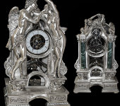 Часы "Эрос и Психея" c зелёными колоннами, Linea Argenti