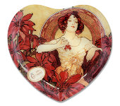 Тарелка в форме сердца Рубин (А. Муха)