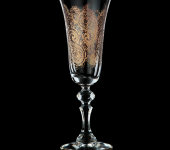 Бокал для шампанского, G125/1Z-123, набор 6 шт, стекло с позолотой, Combi