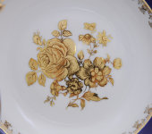 Блюдо круглое, 30 см, Мэри-Энн "Кобальт, золотая роза", 0431, Leander