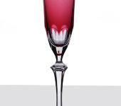 Хрустальные бокалы для шампанского "Палас", рубин, набор 6 шт, 9509/7, Arnstadt Kristall