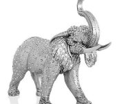 Скульптура "Слон", со стразами, Linea Argenti