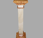 Колонна из мрамора, светло-бежевый с оранжевой базой, 105 cм, Fonderia Ruocco