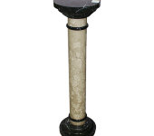 Колонна из мрамора, светло-серый с чёрной базой, круглая, 100 см, Fonderia Ruocco