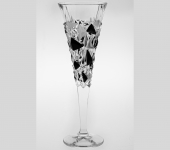 Набор бокалов для шампанского "Glacier" матовый/чёрный, 6 шт, хрусталь, Bohemia Jihlava