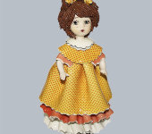 Статуэтка "Кукла с темными волосами в оранжевом платье", Zampiva