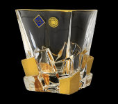 Набор стаканов для виски "Crack" матовое золото, 6 шт, Bohemia Jihlava