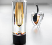 Ваза декоративная цилиндр 28см "золотая капля", Vaclav Ruzicka-RIVA GLASS