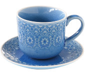 Чашка с блюдцем (голубая) Ambiente без инд.упаковки