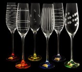 Набор бокалов для шампанского "Celebration - Разноцветные ножки", 6 шт, Rona 