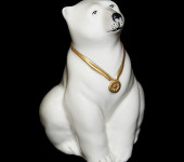 Статуэтка "Белый медведь", белый, глянцевый, h 10 cm 810/D