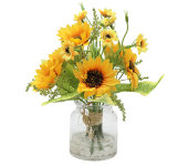 Декор.цветы Букет с подсолнухами в стекл.вазе