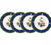 Набор тарелок 21 см, 4 шт "Blue Christmas", PORCELANA BOGUCICE