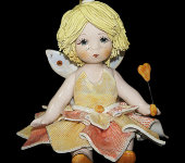 Статуэтка "Маленькая фея ", сидящая, с жёлтыми волосами, Zampiva