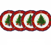 Набор тарелок 21 см, 4 шт "Red Christmas", PORCELANA BOGUCICE
