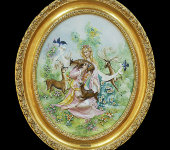 Барельеф "Девушка с оленятами", Porcellane Principe