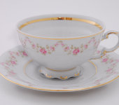 Набор чашек для чая, 6 шт, Соната "Мелкие цветы, золото", 0158, Leander