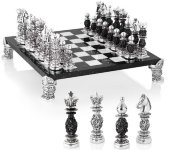 Шахматный набор с чернением (доска - мрамор), в картонной коробке, 38х38 cm SCO109