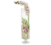 Декоративные цветы Орхидея св. розовая  в стекл.вазе
