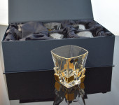 Набор стаканов для виски "Crack" золото, в подарочной упаковке, Bohemia Jihlava