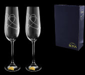 Набор бокалов для шампанского (2 шт) "Вальс сердец", Rona