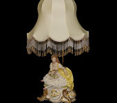 Лампа фарфоровая "Дама с цветами", Porcellane Principe