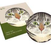 Подставка керамическая Кошки (серая с зелёными глазами)