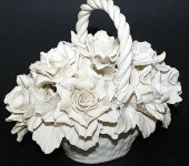 Декоративная корзина с розами, Artigiano Capodimonte  