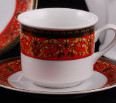 Чайный набор на 6 персон, Сабина "Версаче, красная лента", B979, Leander