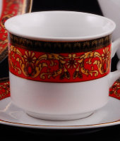 Чайный набор на 6 персон, Сабина "Версаче, красная лента", B979, Leander