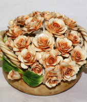 Декоративная корзина с розами, Artigiano Capodimonte 