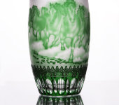 Ваза хрустальная "Аладдин - Лошади", зеленый, 2000/25, Arnstadt Kristall