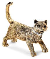 Статуэтка "Кот" золотого цвета, со стразами Swarovski, Chinelli