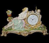  Часы "Дама с ангелом", Porcellane Principe
