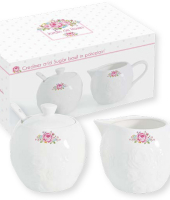 Набор: сахарница + молочник Розовый сад