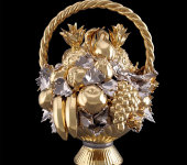 Декоративная композиция "Корзина с фруктами", золото с платиной, Ahura