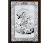 Декоративное панно "Георгий Победоносец", декор серебряного цвета, 14х19 cm PD251E