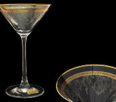 Бокалы для мартини "Золотая полоса - втертая платина", набор 6 шт, Rona