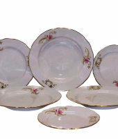 Набор тарелок 24/6 "Вырезной край - Жар-птица", Дулёвский фарфор