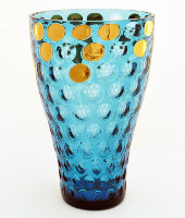 Ваза аквамарин "горох золотой", Egermann