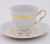 Набор чашек для кофе, 6 шт, Соната "Золотая лента", 1239, Leander
