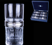 Набор для воды, 6 бокалов, отделка серебряного цвета, 15х6,5 см CR1800BC