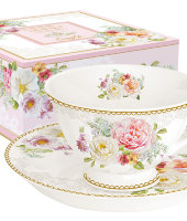 Чашка с блюдцем Цветочная романтика
